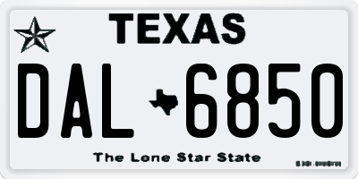 TX license plate DAL6850