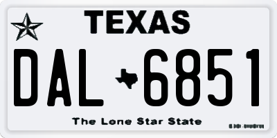 TX license plate DAL6851