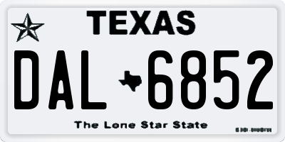 TX license plate DAL6852