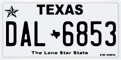 TX license plate DAL6853