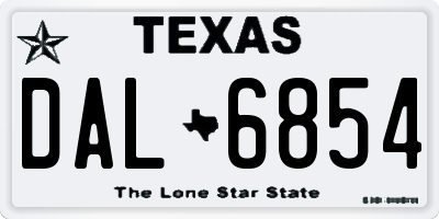 TX license plate DAL6854