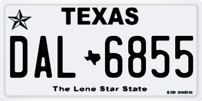 TX license plate DAL6855