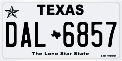 TX license plate DAL6857