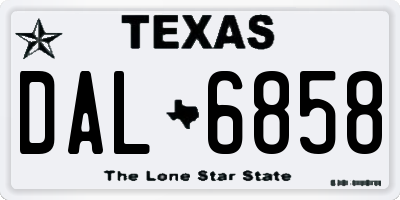 TX license plate DAL6858