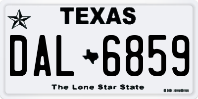 TX license plate DAL6859
