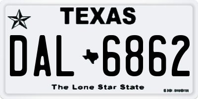 TX license plate DAL6862