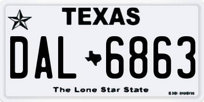 TX license plate DAL6863