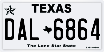 TX license plate DAL6864