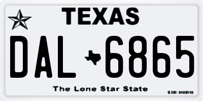 TX license plate DAL6865