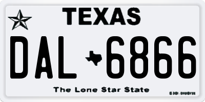 TX license plate DAL6866