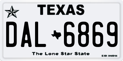TX license plate DAL6869