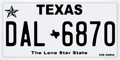 TX license plate DAL6870