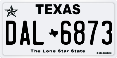 TX license plate DAL6873