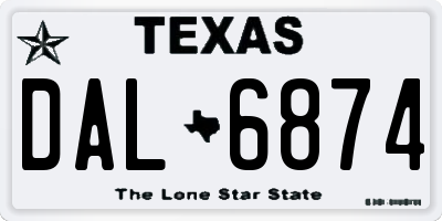 TX license plate DAL6874