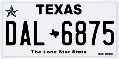 TX license plate DAL6875