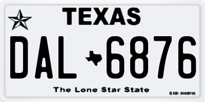 TX license plate DAL6876