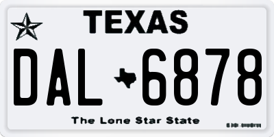 TX license plate DAL6878