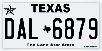 TX license plate DAL6879