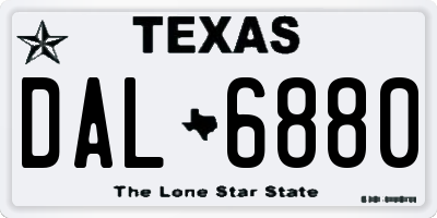 TX license plate DAL6880