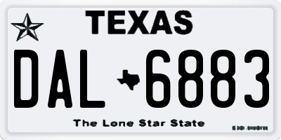 TX license plate DAL6883