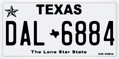 TX license plate DAL6884