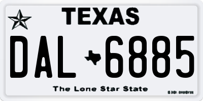TX license plate DAL6885