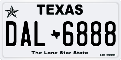 TX license plate DAL6888