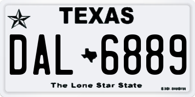 TX license plate DAL6889