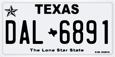 TX license plate DAL6891