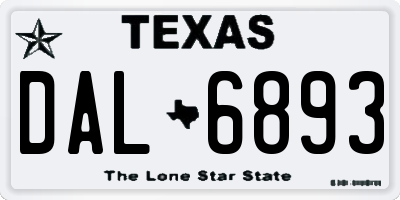 TX license plate DAL6893