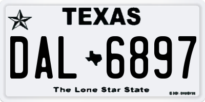 TX license plate DAL6897