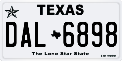 TX license plate DAL6898