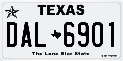 TX license plate DAL6901