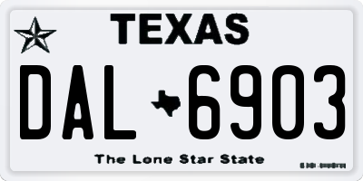 TX license plate DAL6903