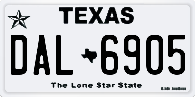TX license plate DAL6905
