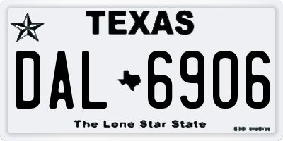 TX license plate DAL6906