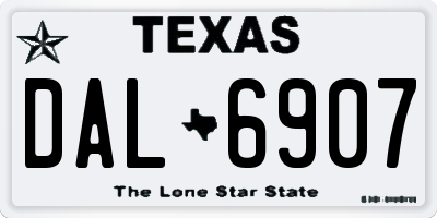TX license plate DAL6907