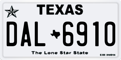 TX license plate DAL6910