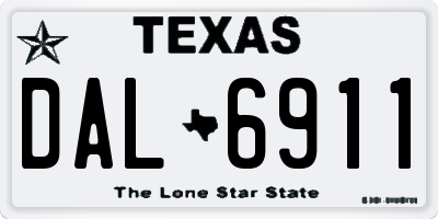 TX license plate DAL6911
