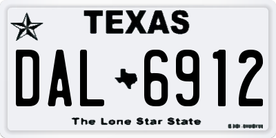 TX license plate DAL6912