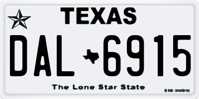 TX license plate DAL6915