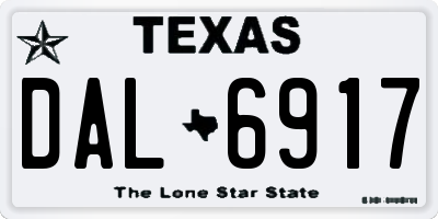 TX license plate DAL6917