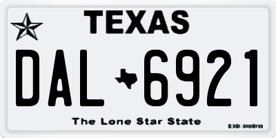 TX license plate DAL6921
