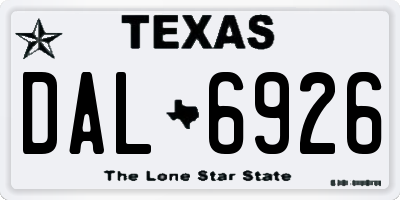 TX license plate DAL6926