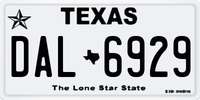 TX license plate DAL6929