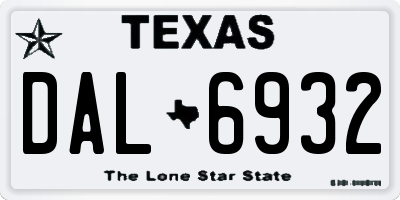 TX license plate DAL6932