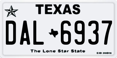 TX license plate DAL6937
