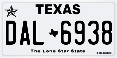 TX license plate DAL6938