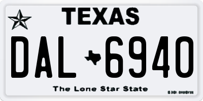 TX license plate DAL6940