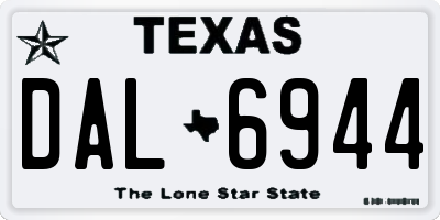 TX license plate DAL6944